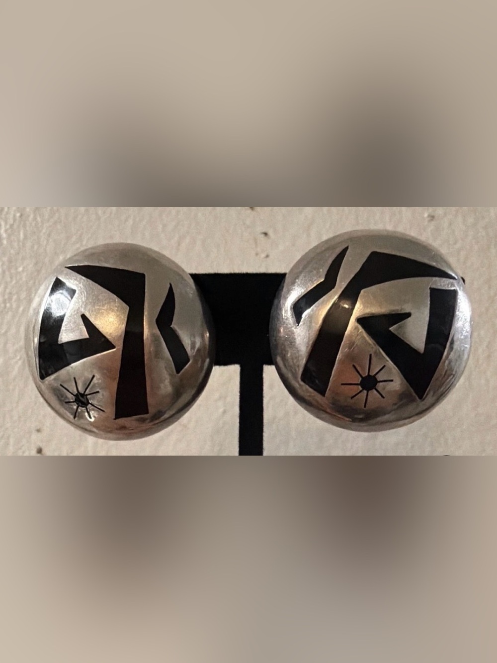 925 México  Jingle Bell Earrings - Rustic Cutout Design